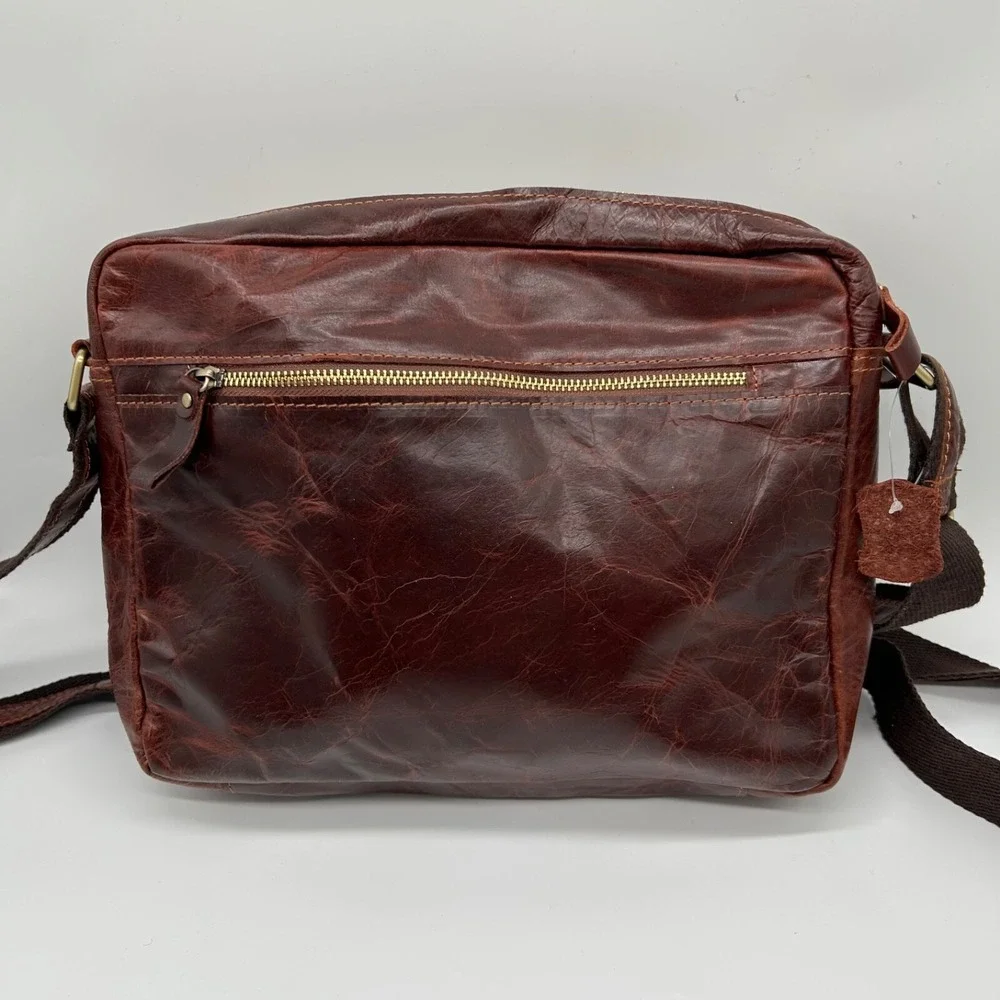 Leather Messenger Bag Brown Business Laptop Shoulder Briefcase Handbag‎
